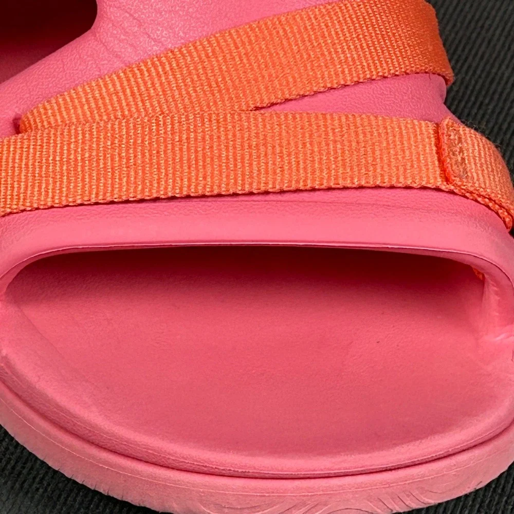 Chaco Chillos Sport Sandals Rubber Girls Coral Orange Adjustable Buckle Size 5